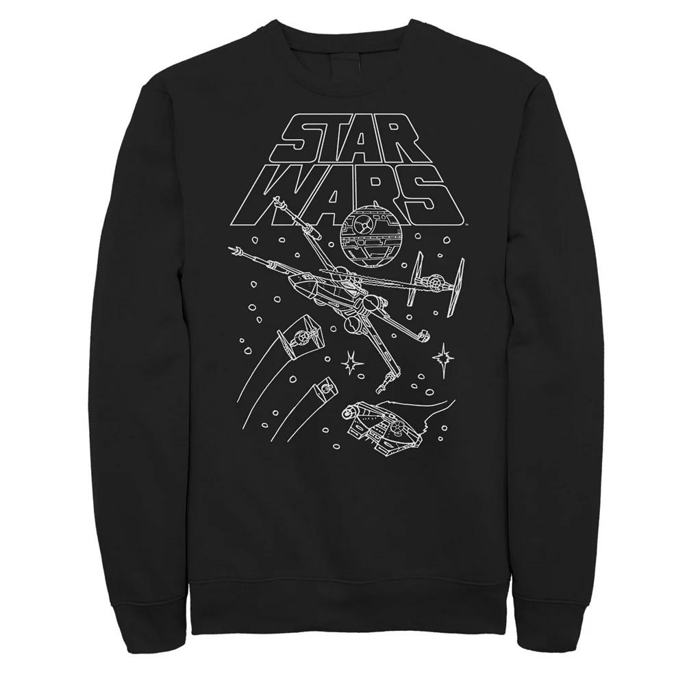 Big & Tall Star Wars Spaceships Draws Sweatshirt, Men's,  Product Image