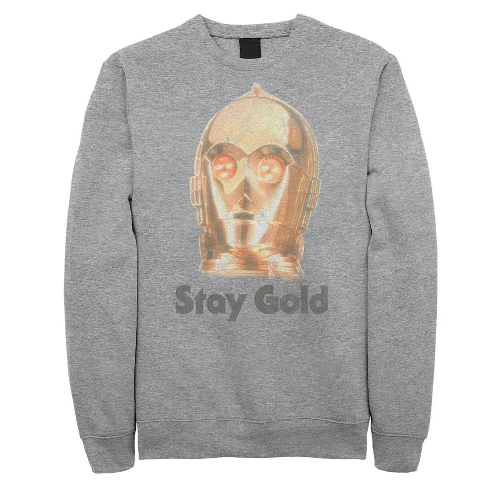 Men's Star Wars The Rise of Skywalker C-3PO Stay Gold Fleece Graphic Top,  Product Image