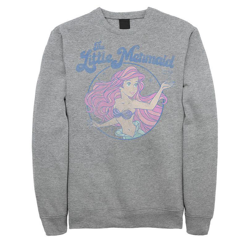 Disney's The Little Mermaid Ariel Men's Distressed Circle Portrait Sweatshirt, Size: XXL, Athletic Grey Product Image