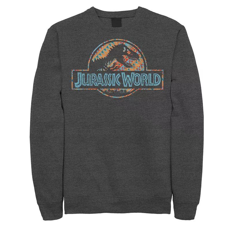 Men's Jurassic World Geometric Shape Pattern Logo Fleece Graphic Pullover,  Product Image