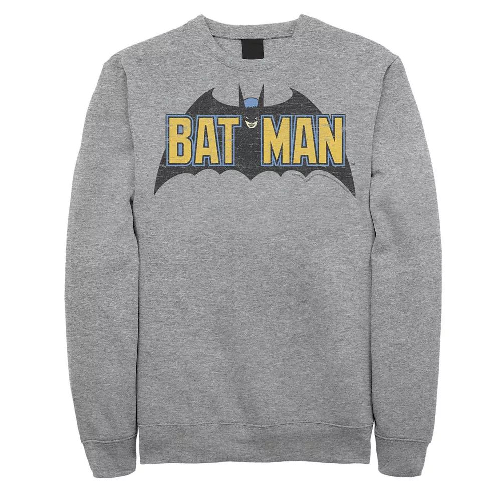 Men's DC Comics Batman Distressed Vintage Text Logo Sweatshirt,  Product Image
