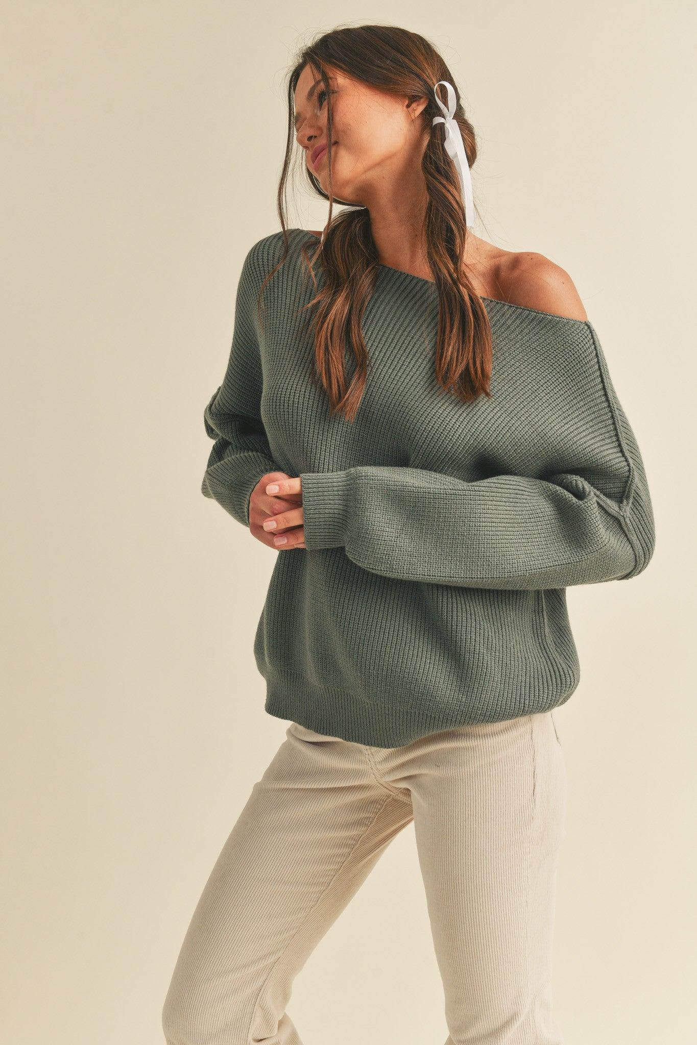Boatneck Bubble Sleeve Sweater Product Image
