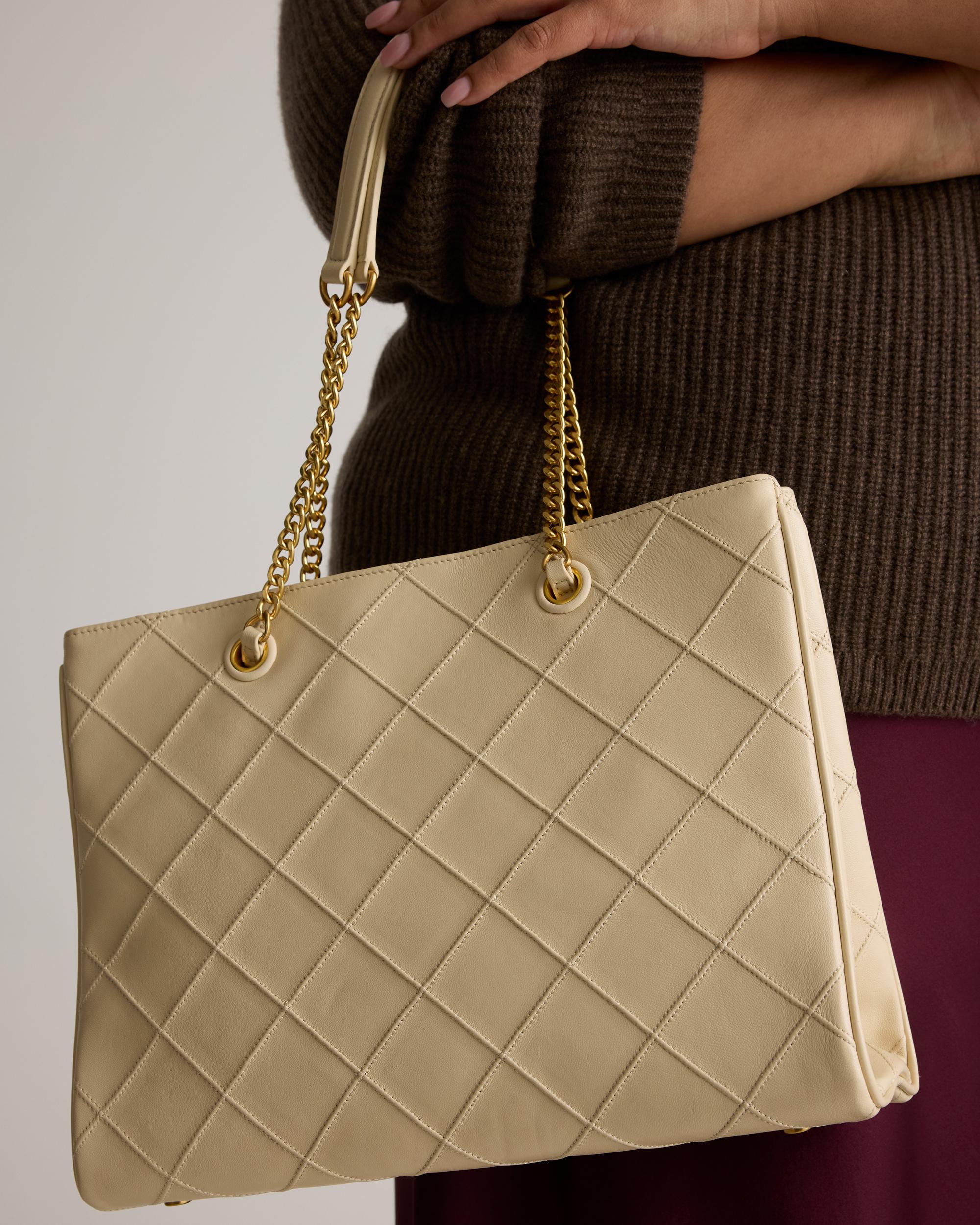 Quince | Women's Italian Leather Diamond Stitch Tote Product Image