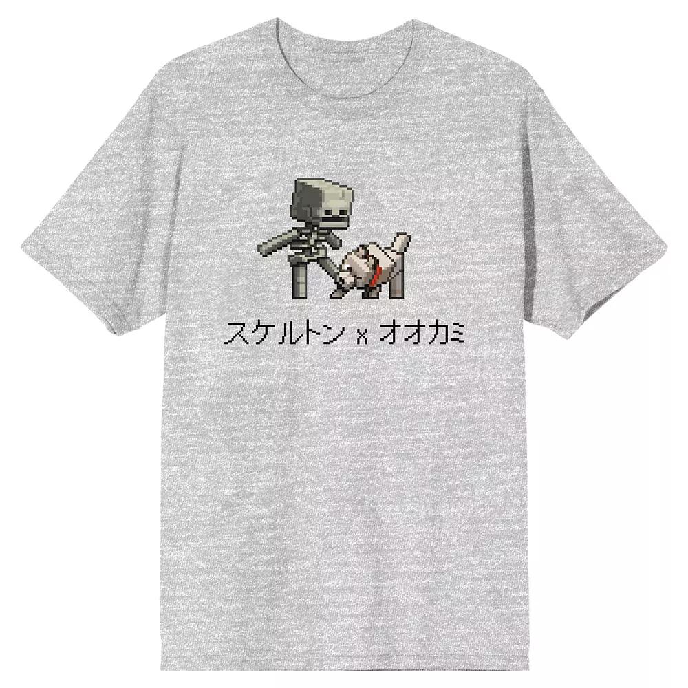 Men's Minecraft Skeleton Skin Short Sleeve Graphic Tee,  Product Image