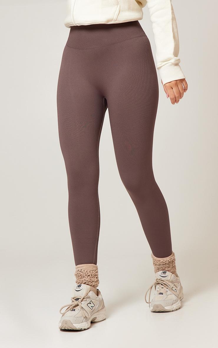 Chocolate Seamless High Waist Gym Leggings Product Image