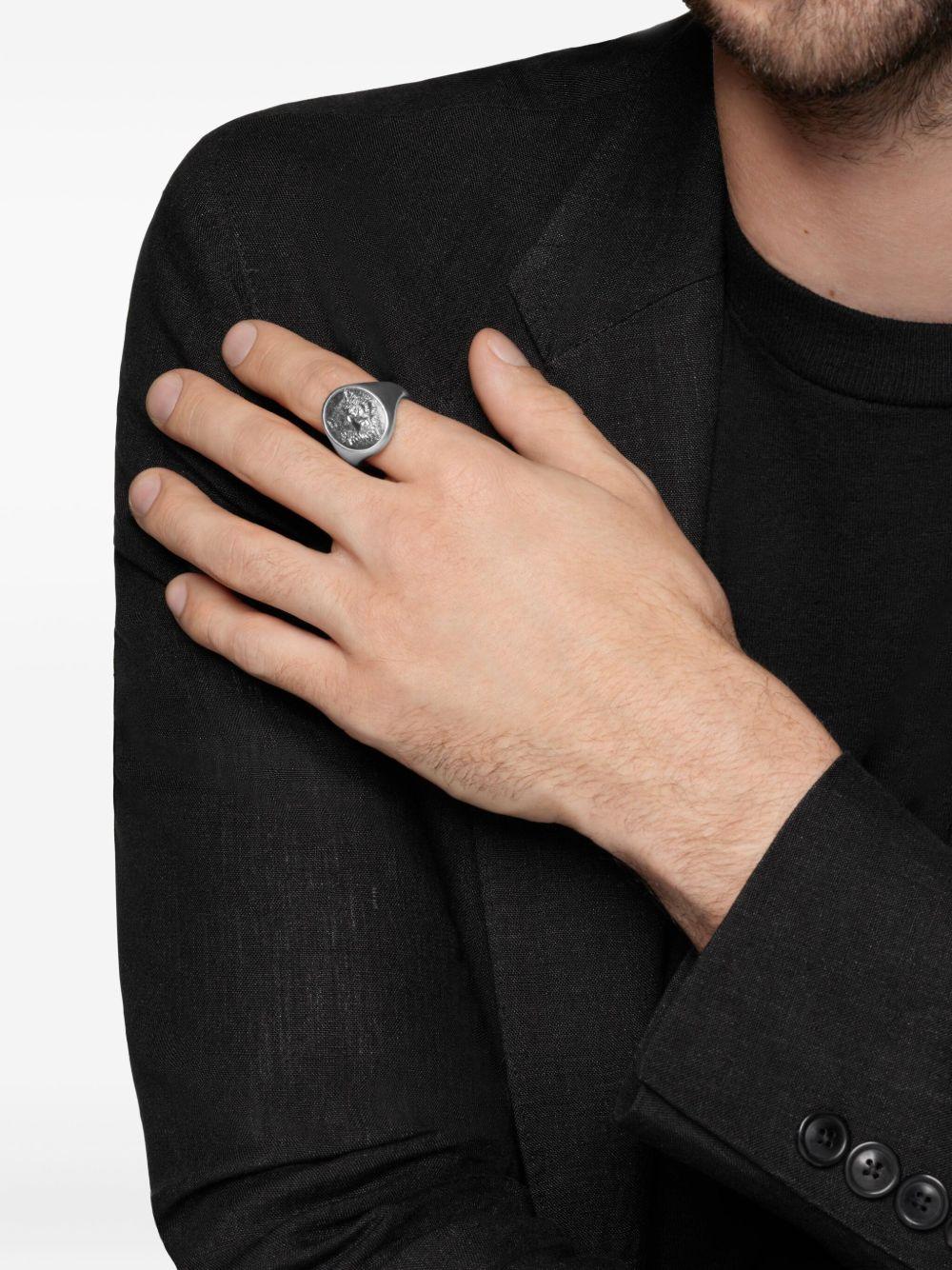sterling silver Petrvs Wolf signet ring (21.5mm) Product Image