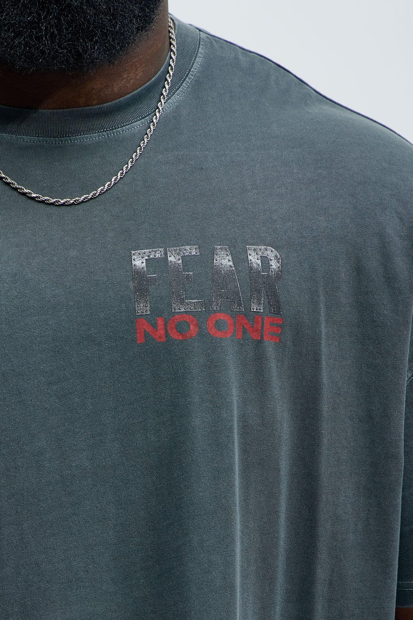 Fear No One Oversized Short Sleeve Tee - Grey Product Image