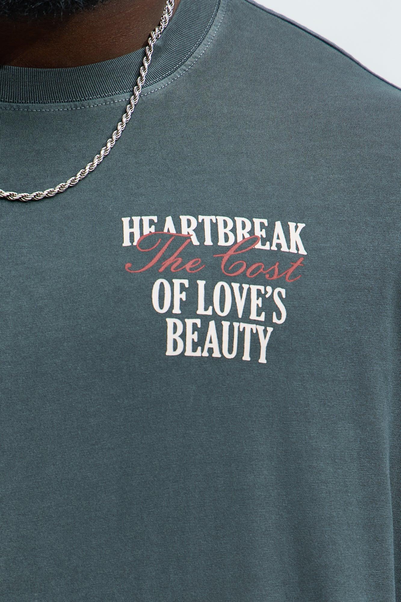 Heartbreak The Cost Oversized Short Sleeve Tee - Grey Product Image