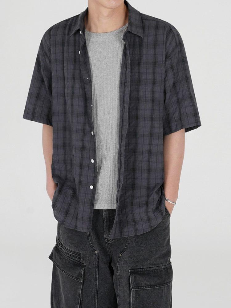 RT No. 12588 PLAID BUTTON-UP SHIRT Product Image
