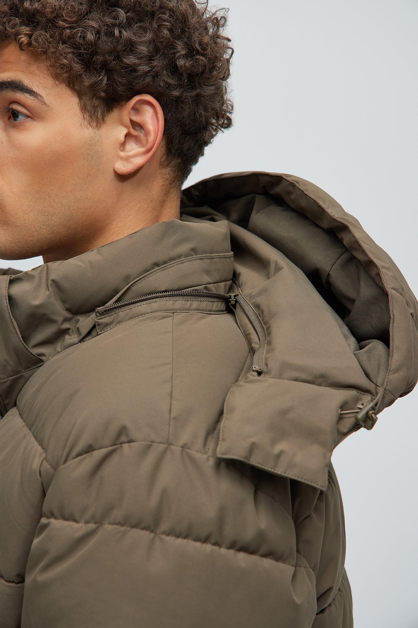 Flexin' Puffer Long Coat - Olive Product Image