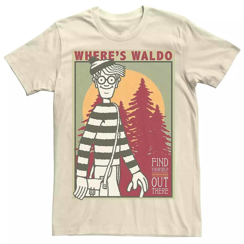 Men's Where's Waldo Find Yourself Poster Graphic Tee, Size: 3XL, Natural Product Image