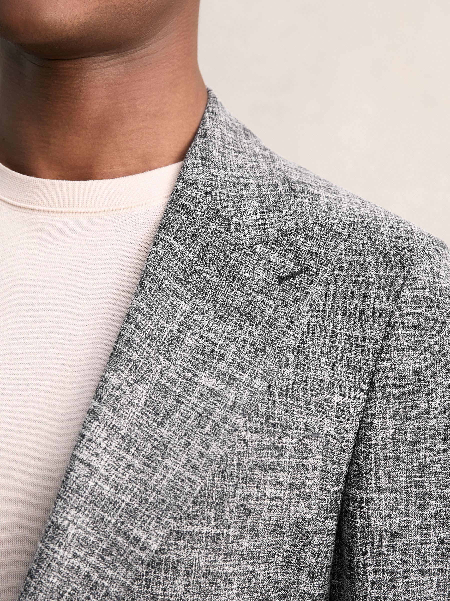 Single-Breasted Textured Mélange Blazer Slim-Fit in Navy Melange Product Image