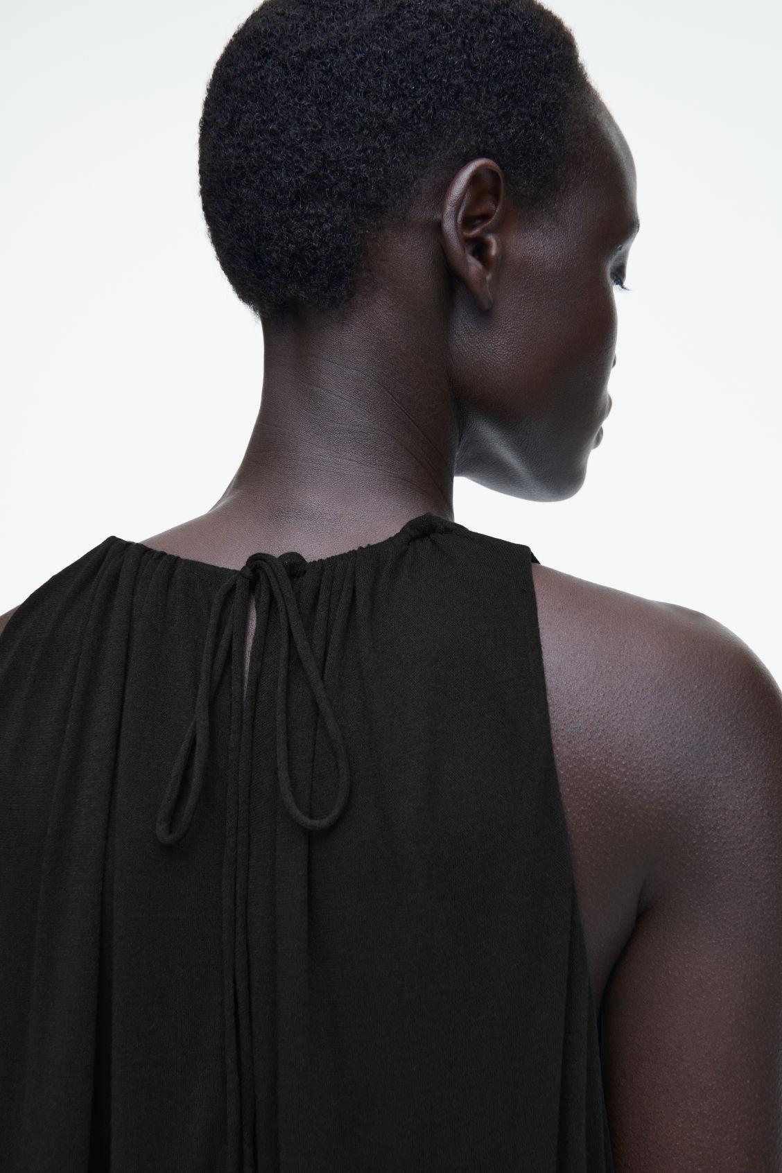 GATHERED HALTERNECK MAXI DRESS Product Image