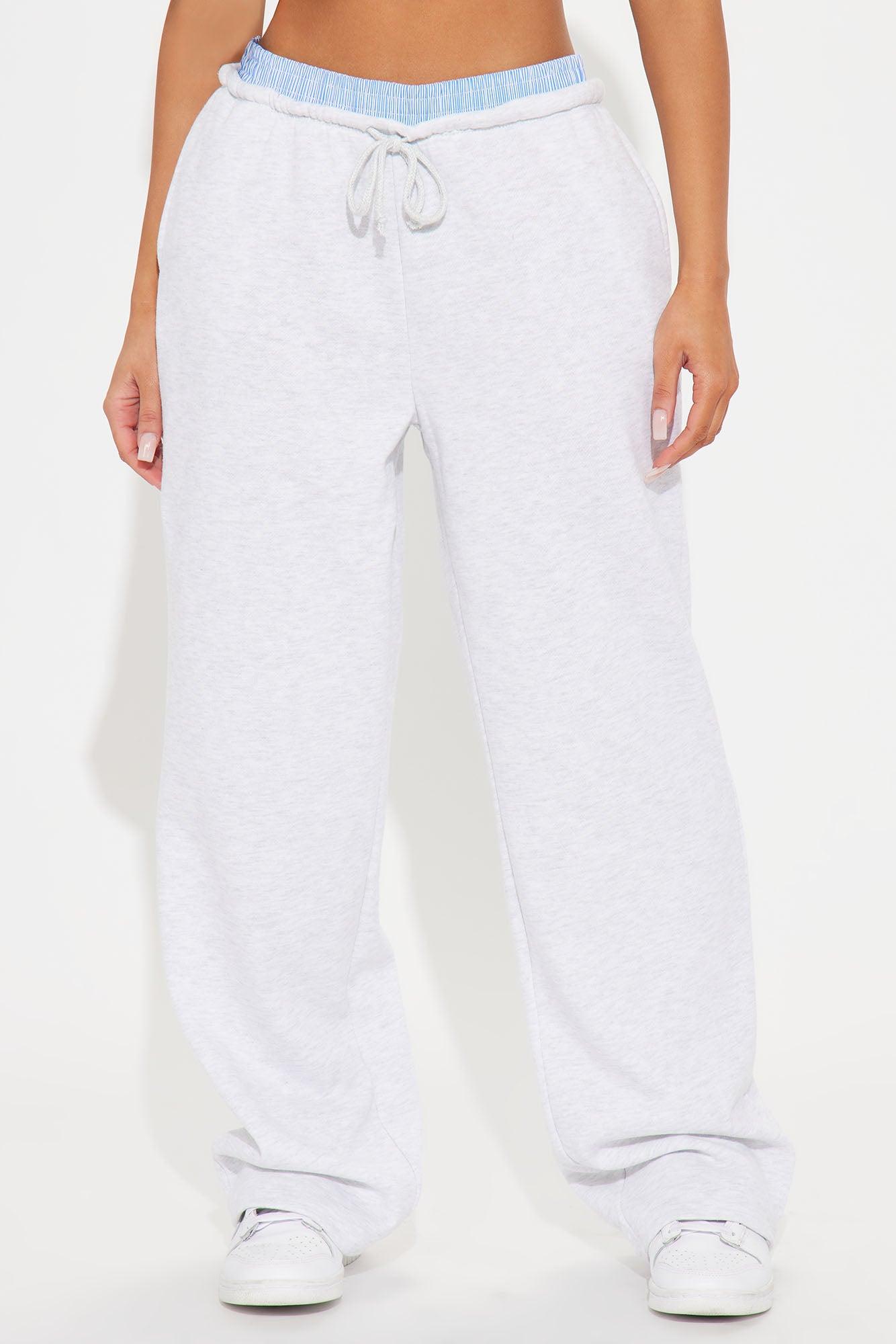 Move Over Double Waistband French Terry Pant - Heather Grey Product Image