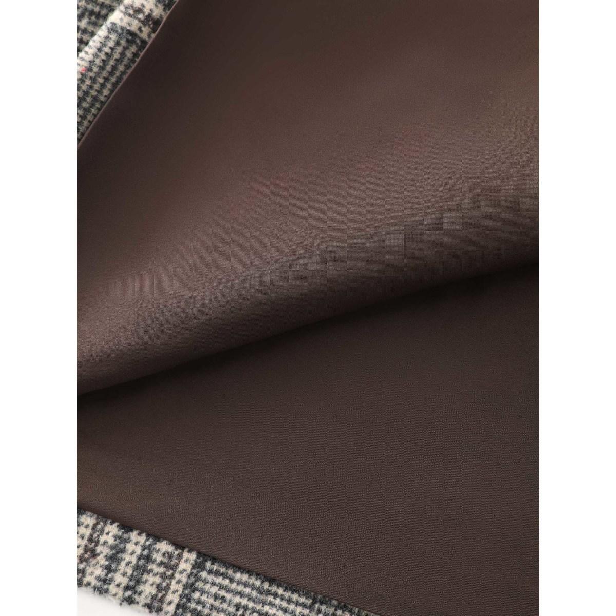 Plus Size Plaid Belted Waist-Defining Coat Women Yellowishbrown Retro Ladies Elegant Winter Coats BloomChic 22-24/3X Product Image