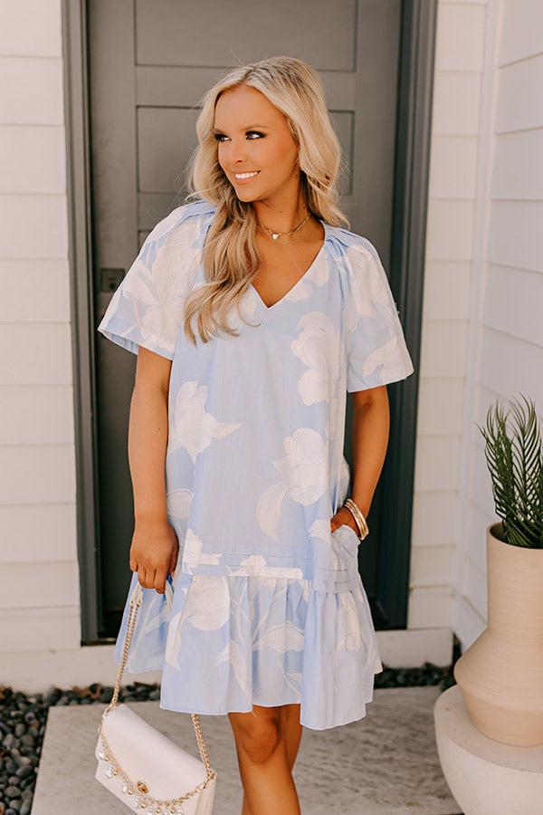 Serene Moment Floral Mini Dress in Sky Blue Product Image