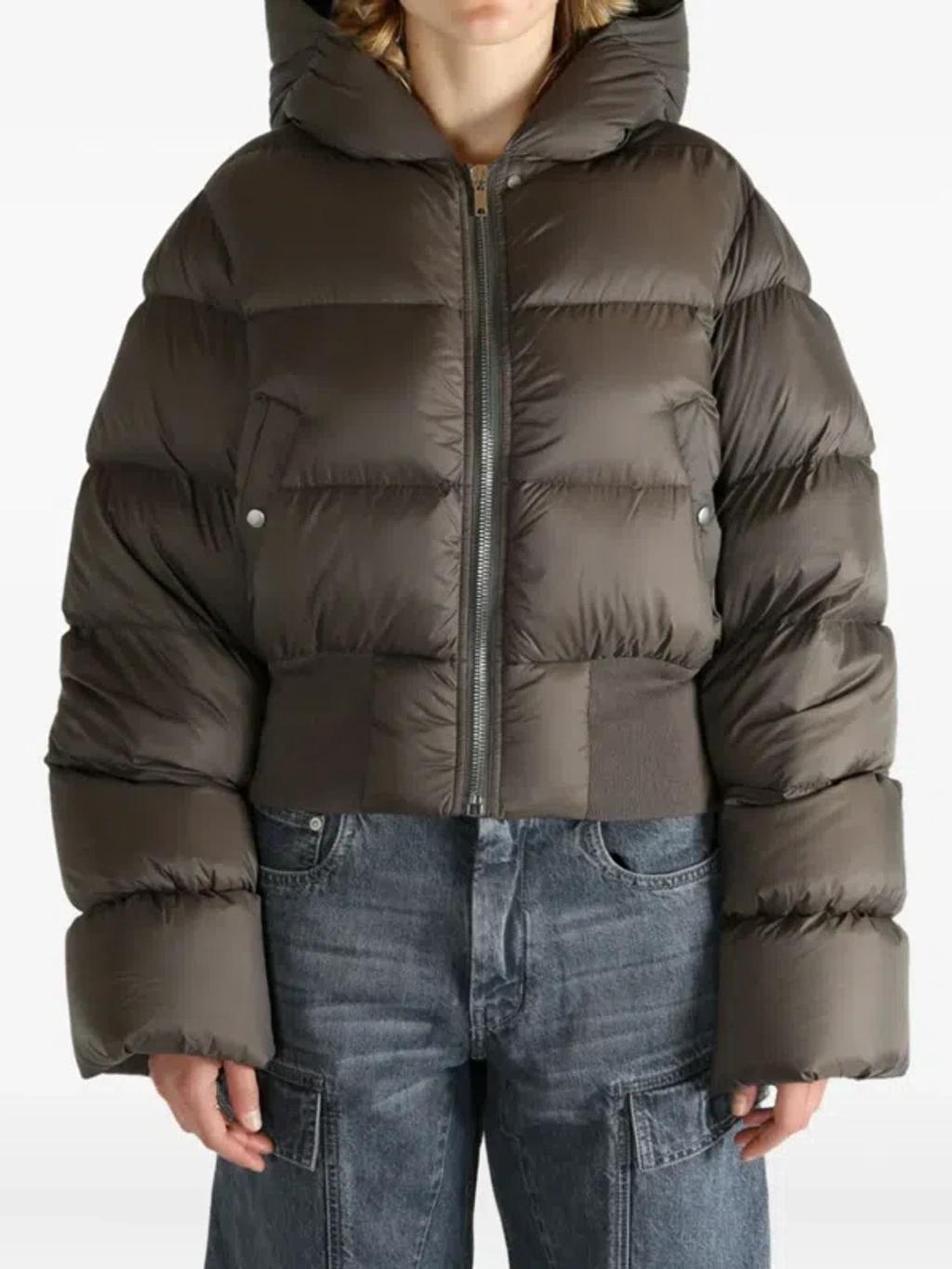 RICK OWENS Bomber Jacket Puffer Jackets Gray In Multi Product Image