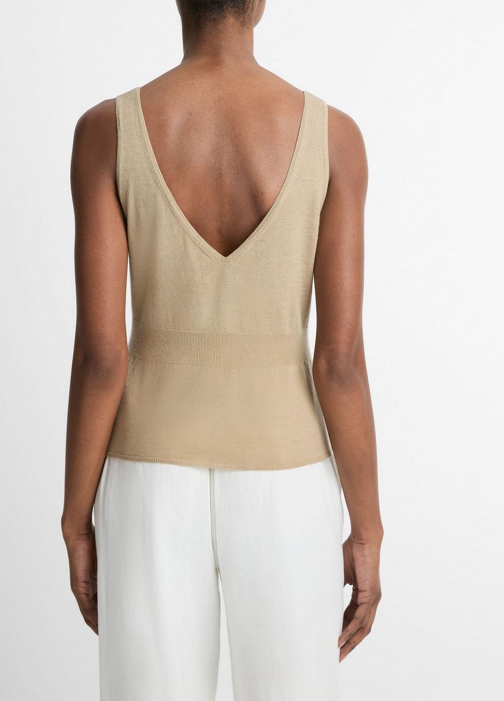Wool & Cashmere-Blend V-Neck Sweater Tank Product Image