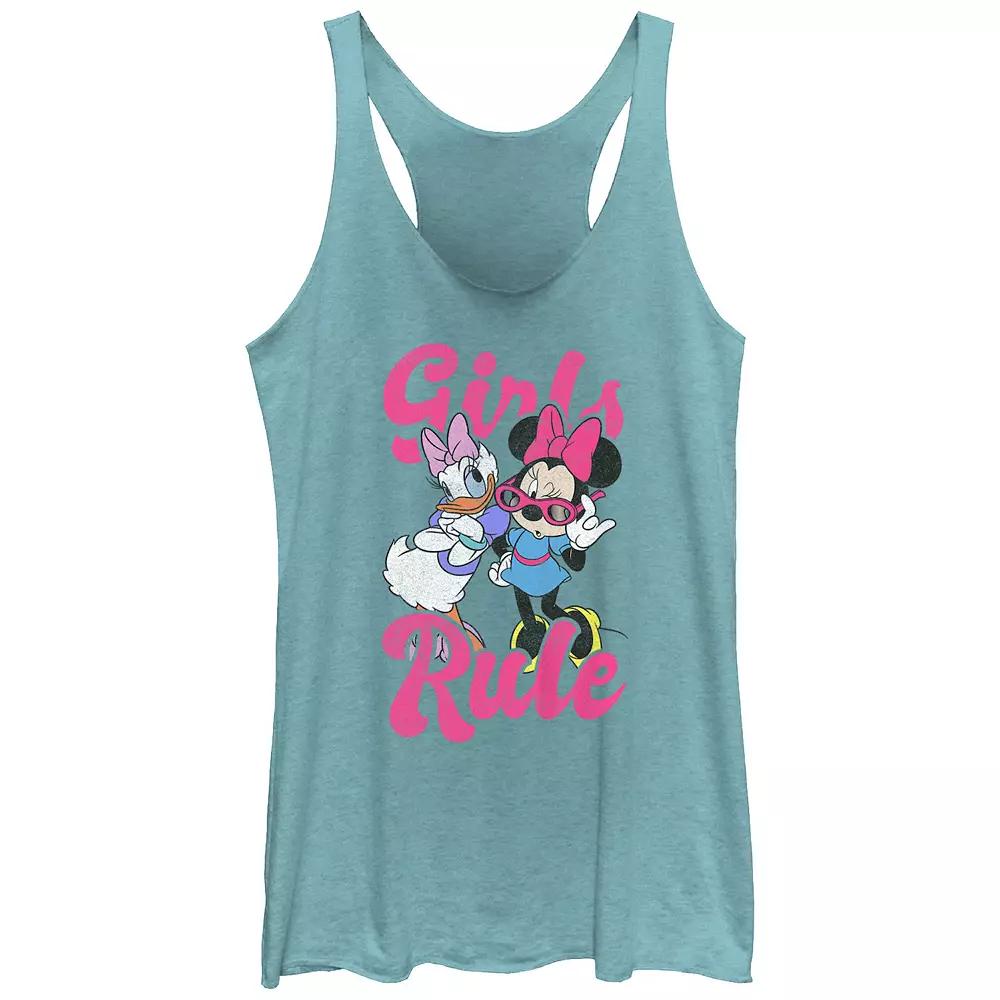 Disney's Minnie Mouse And Daisy Duck Girls Rule Juniors' Tri-Blend Racerback Tank Top, Girl's,  Product Image