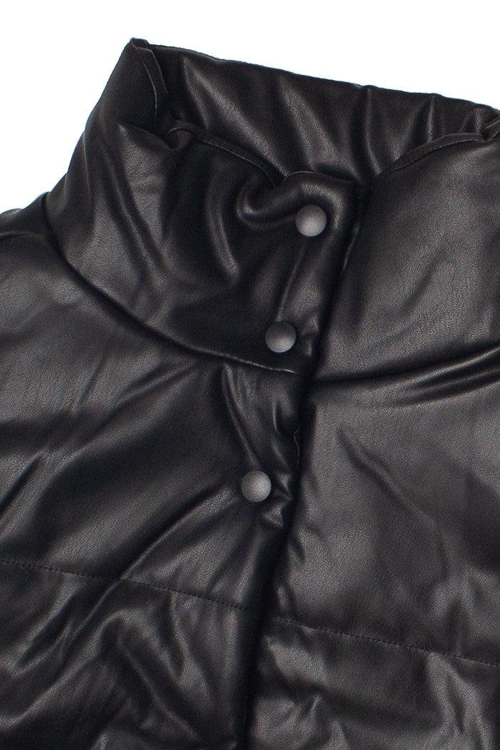 Black Snap Front Puffer Vest Product Image