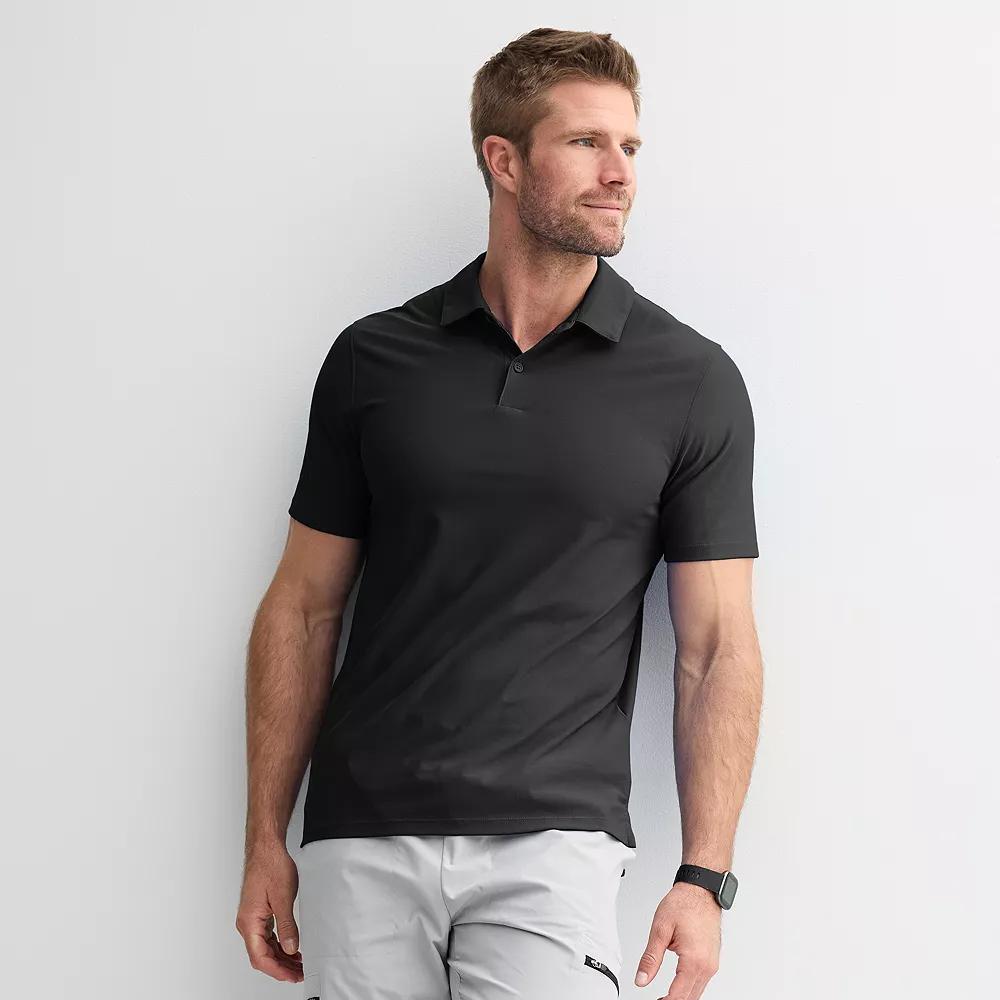 Men's Tek Gear® Short Sleeve Active Polo, Size: Small, Black Product Image
