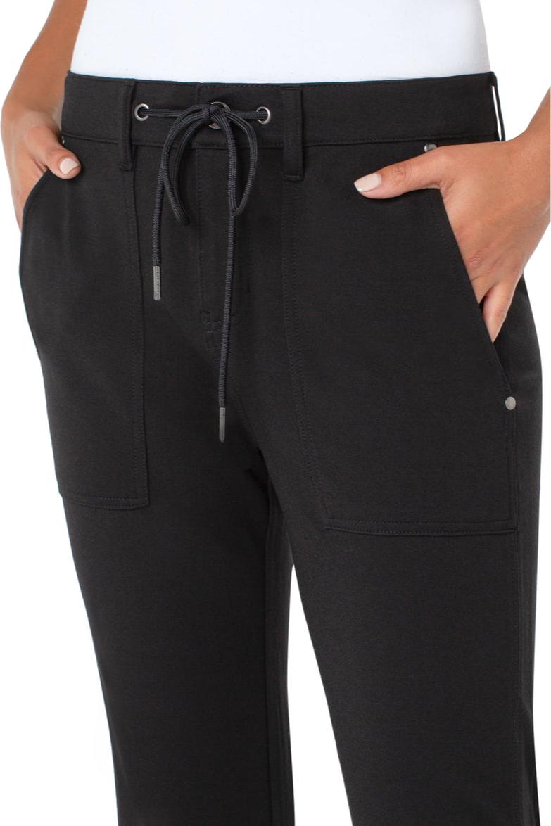 Utility Jogger With Snap Hem- Black Product Image