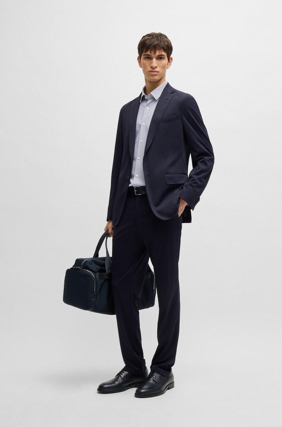 Slim-fit shirt in printed performance-stretch jersey Product Image