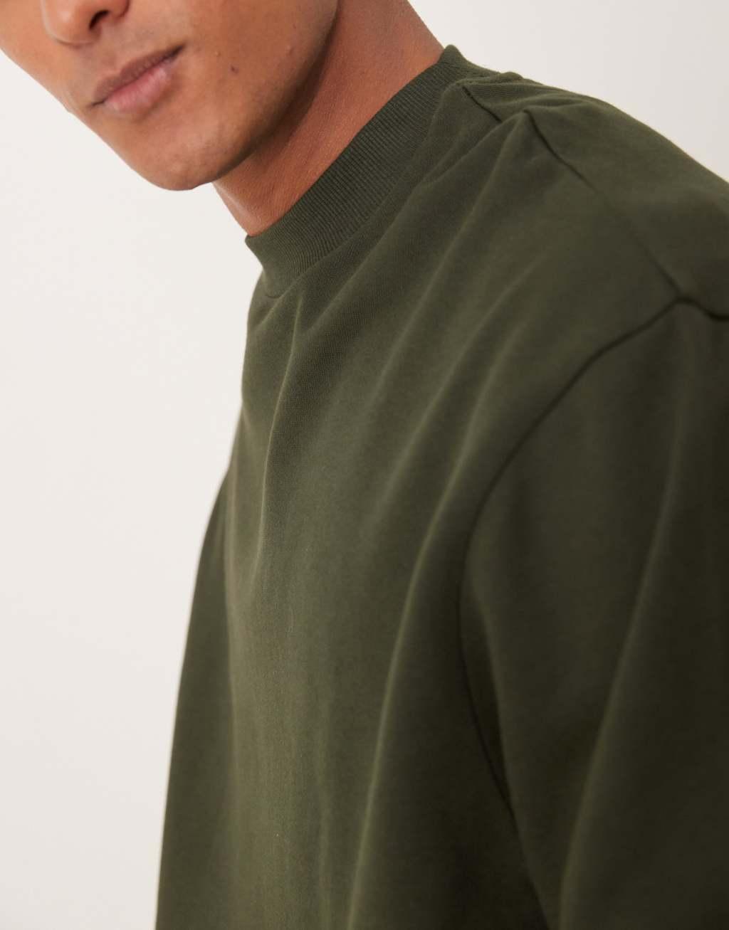 ASOS DESIGN essential boxy oversized sweatshirt in dark green Product Image