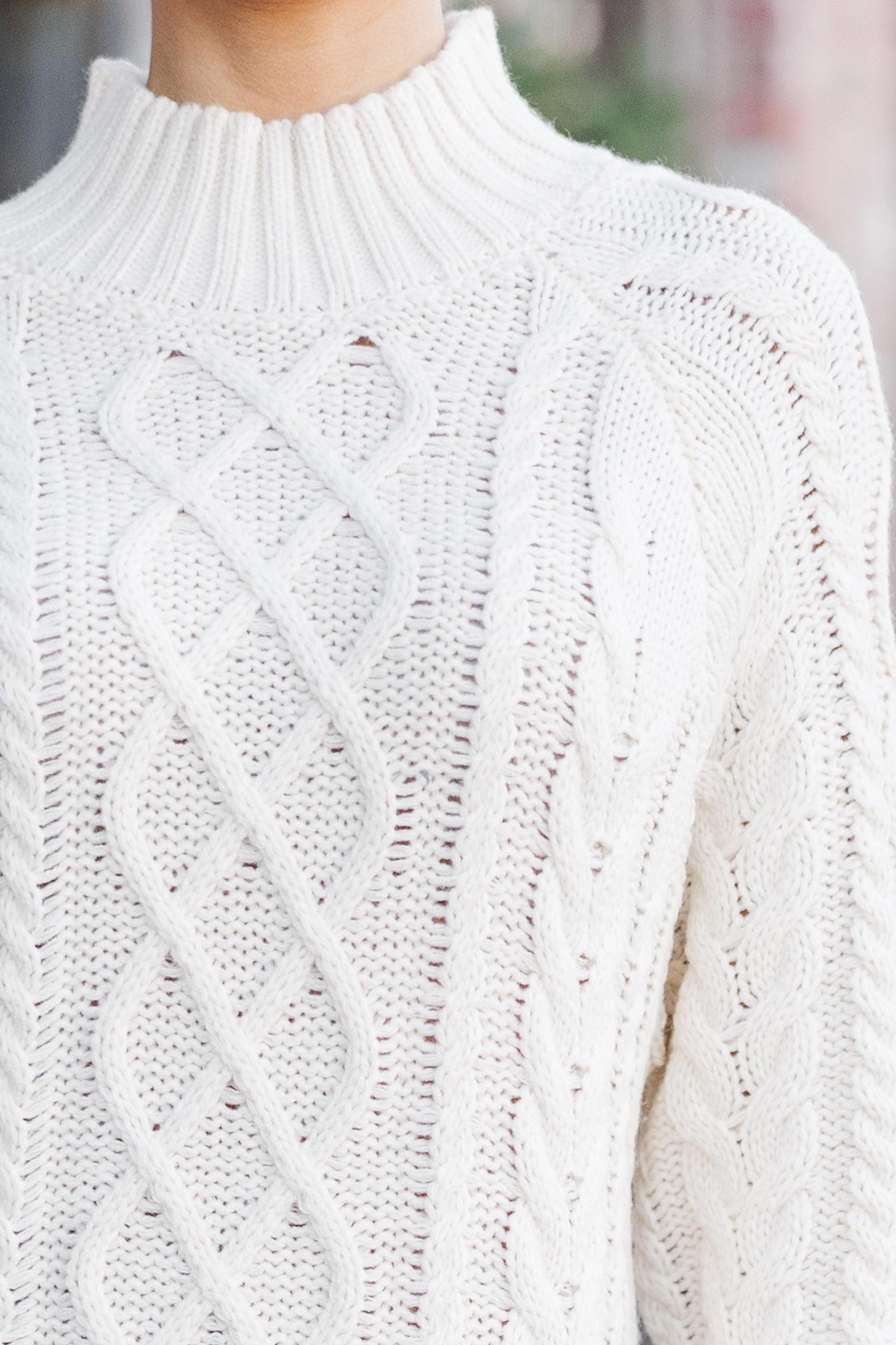 Let It All Go Cream Sweater Midi Dress Female Product Image