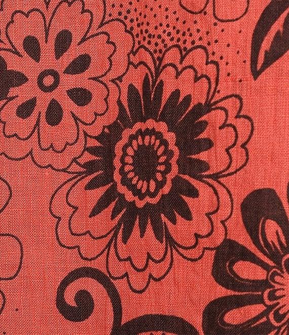 Bryn Walker Plus Resort Floret Print Round Neck 3/4 Sleeve Shirt Product Image