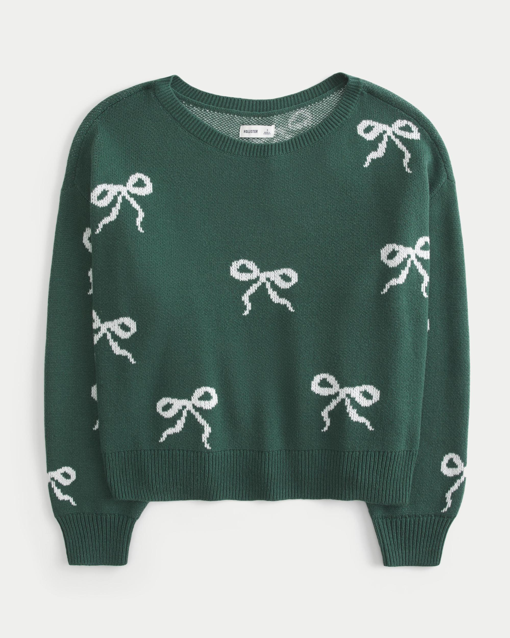 Easy Bow Graphic Off-the-Shoulder Sweater Product Image