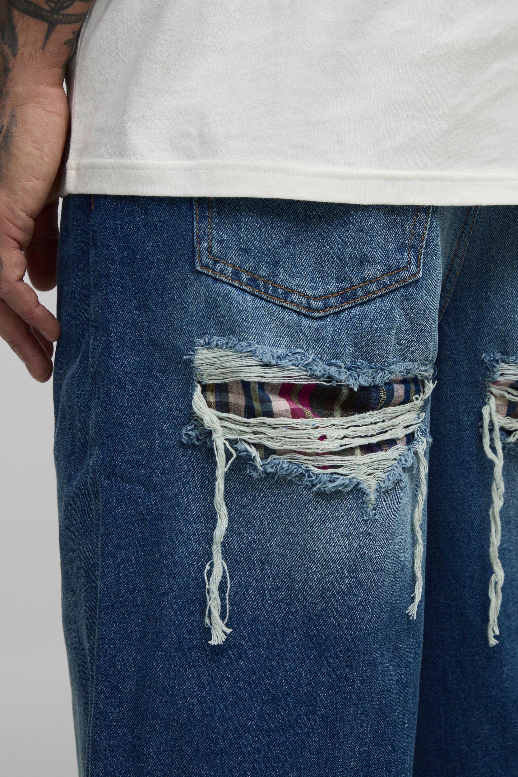 Tall Rip & Repair Relaxed Fit Jeans | boohooMAN USA Product Image