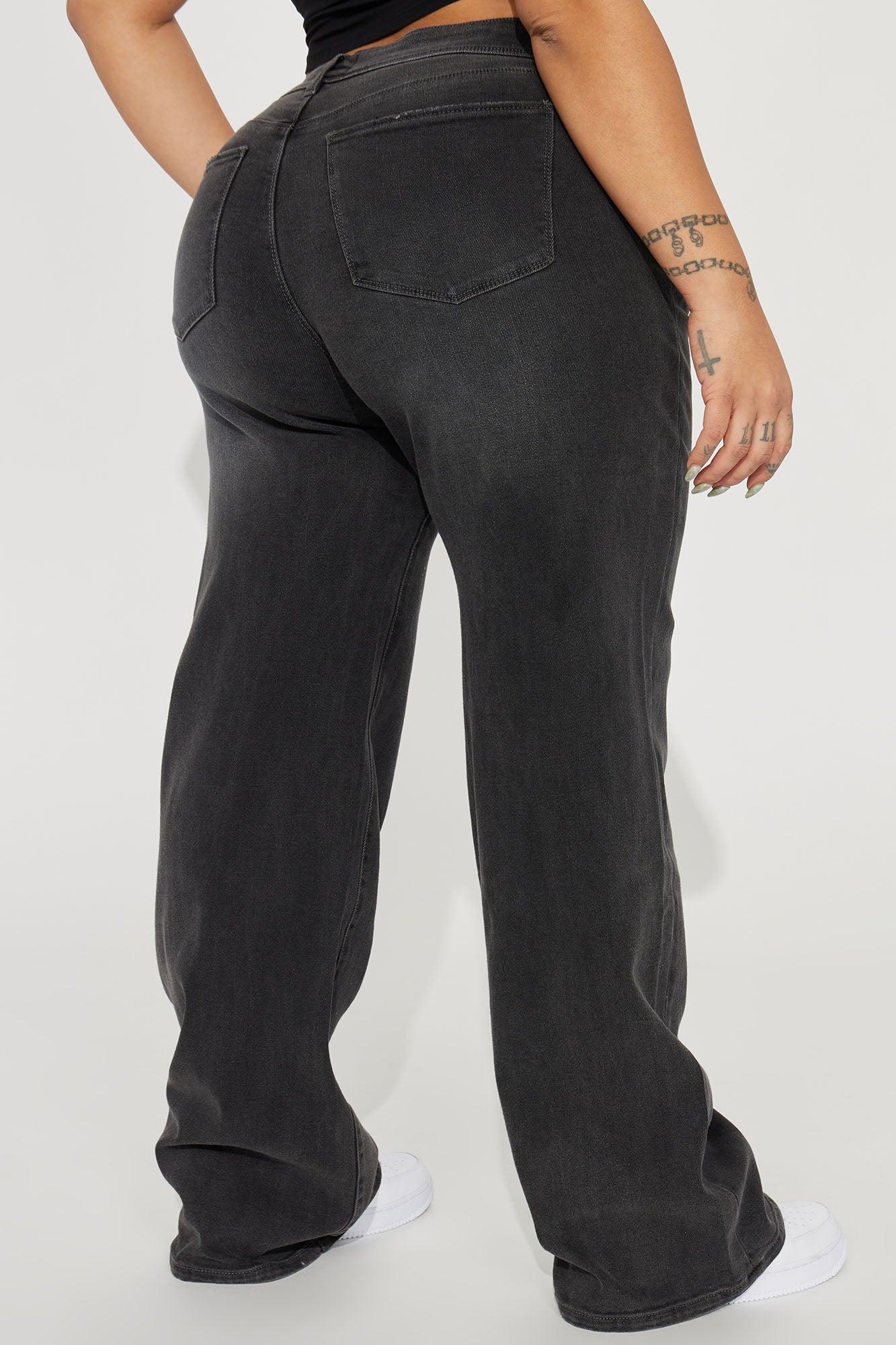 Lost As Always Stretch Baggy Jeans - Black Wash Product Image