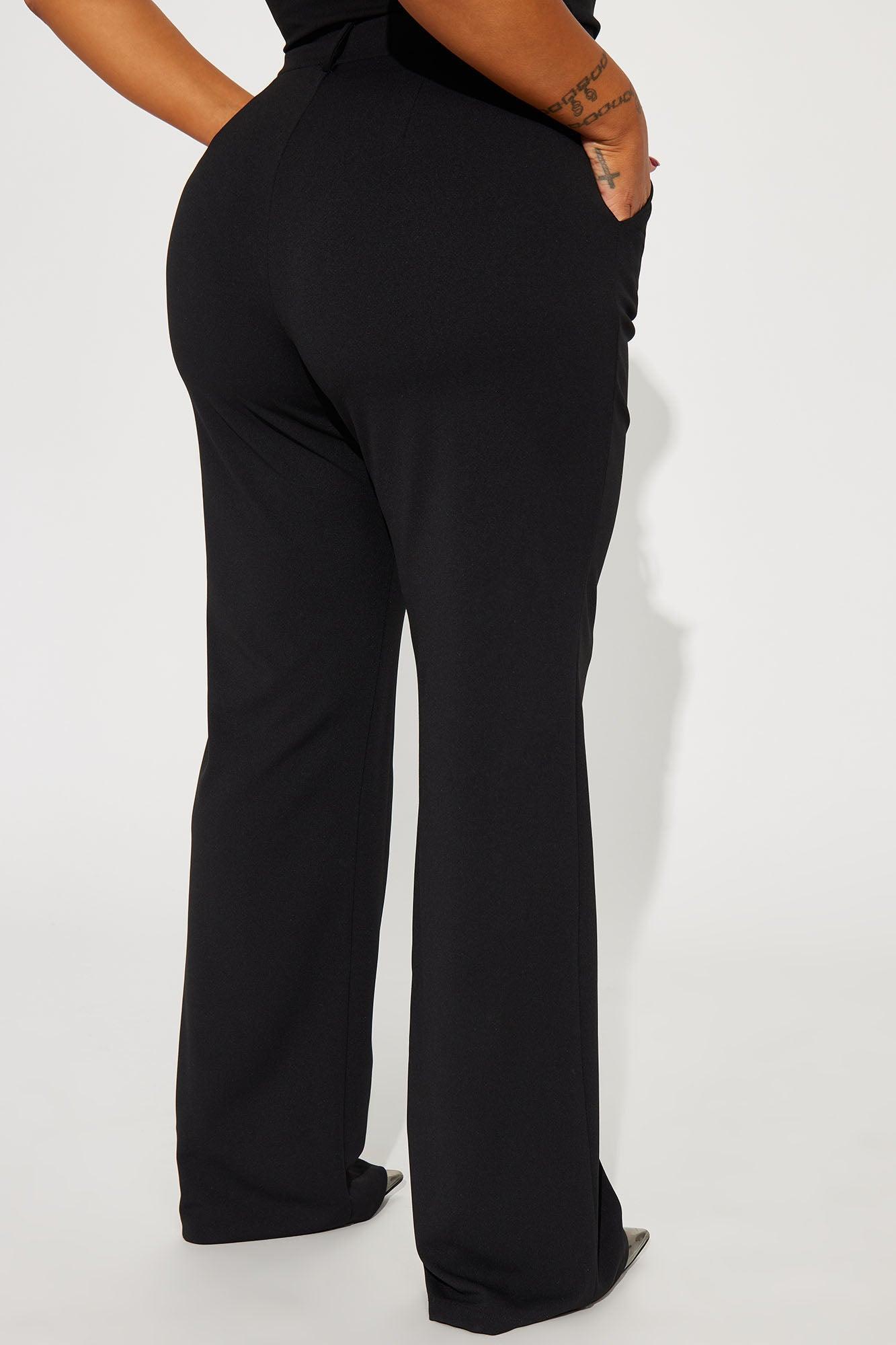 Heidi Wide Leg Trouser Pant - Black Product Image