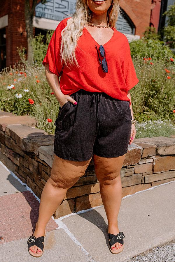 The Aleena High Waist Shorts In Vintage Black Curves Product Image