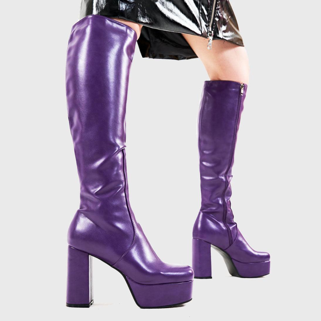 Whatta Showdown Platform Knee High Boots Product Image