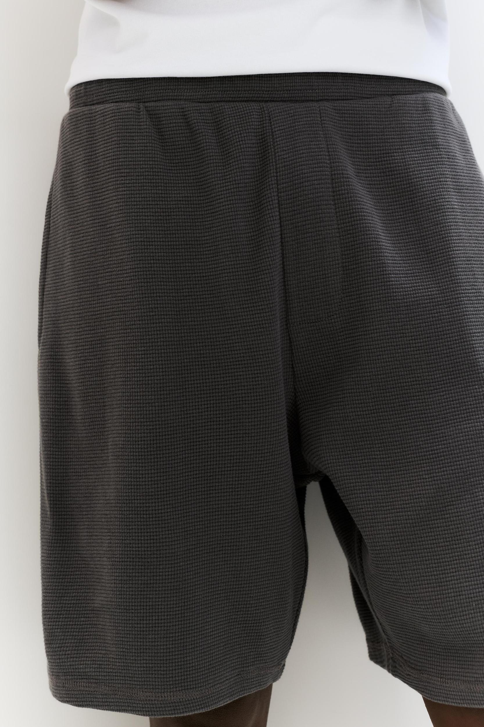 Jogger Bermuda shorts in waffle-knit fabric Product Image