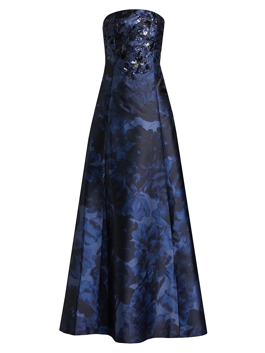 Womens Laurence Floral Strapless Gown Product Image