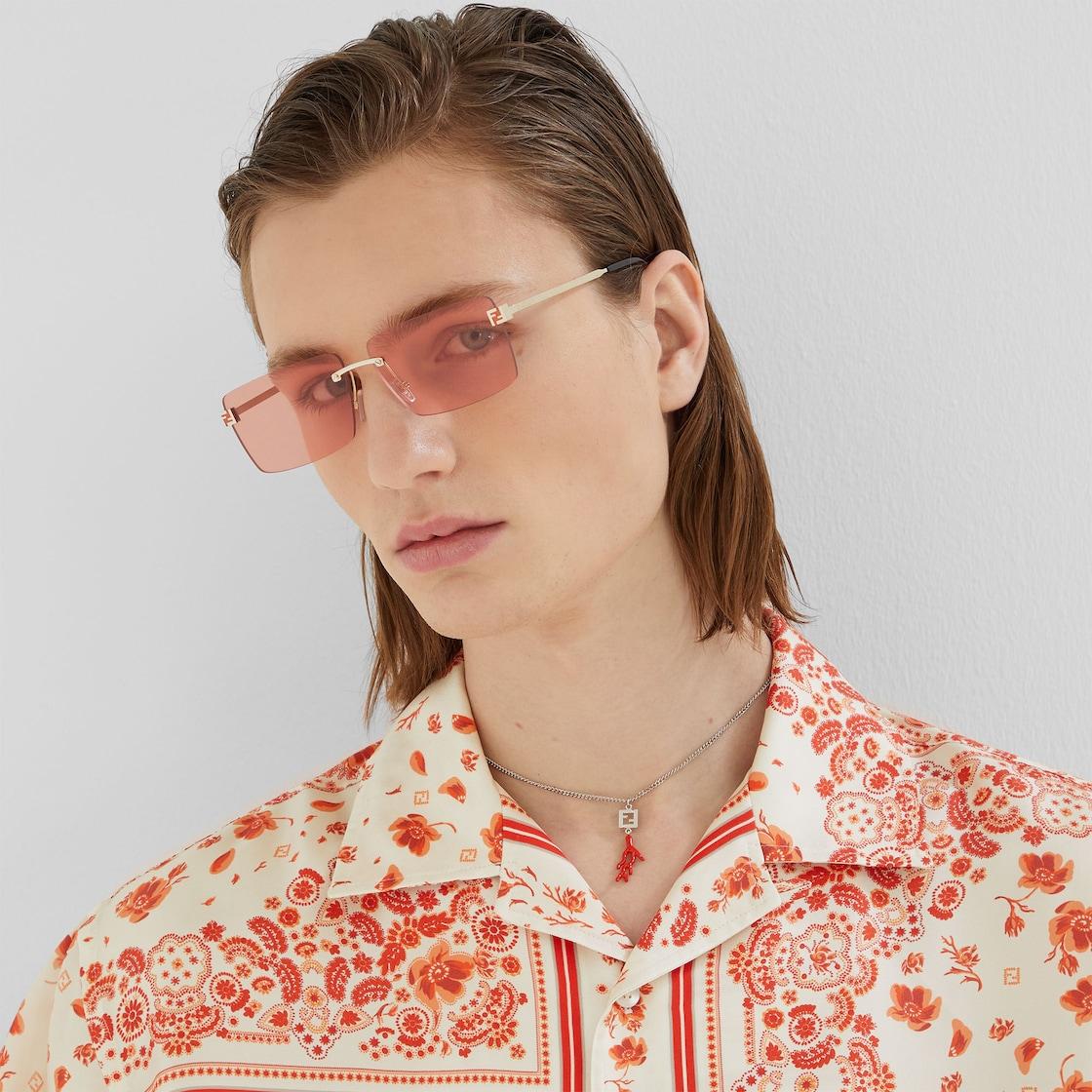 Fendi SkyGold-colored metal sunglasses Product Image