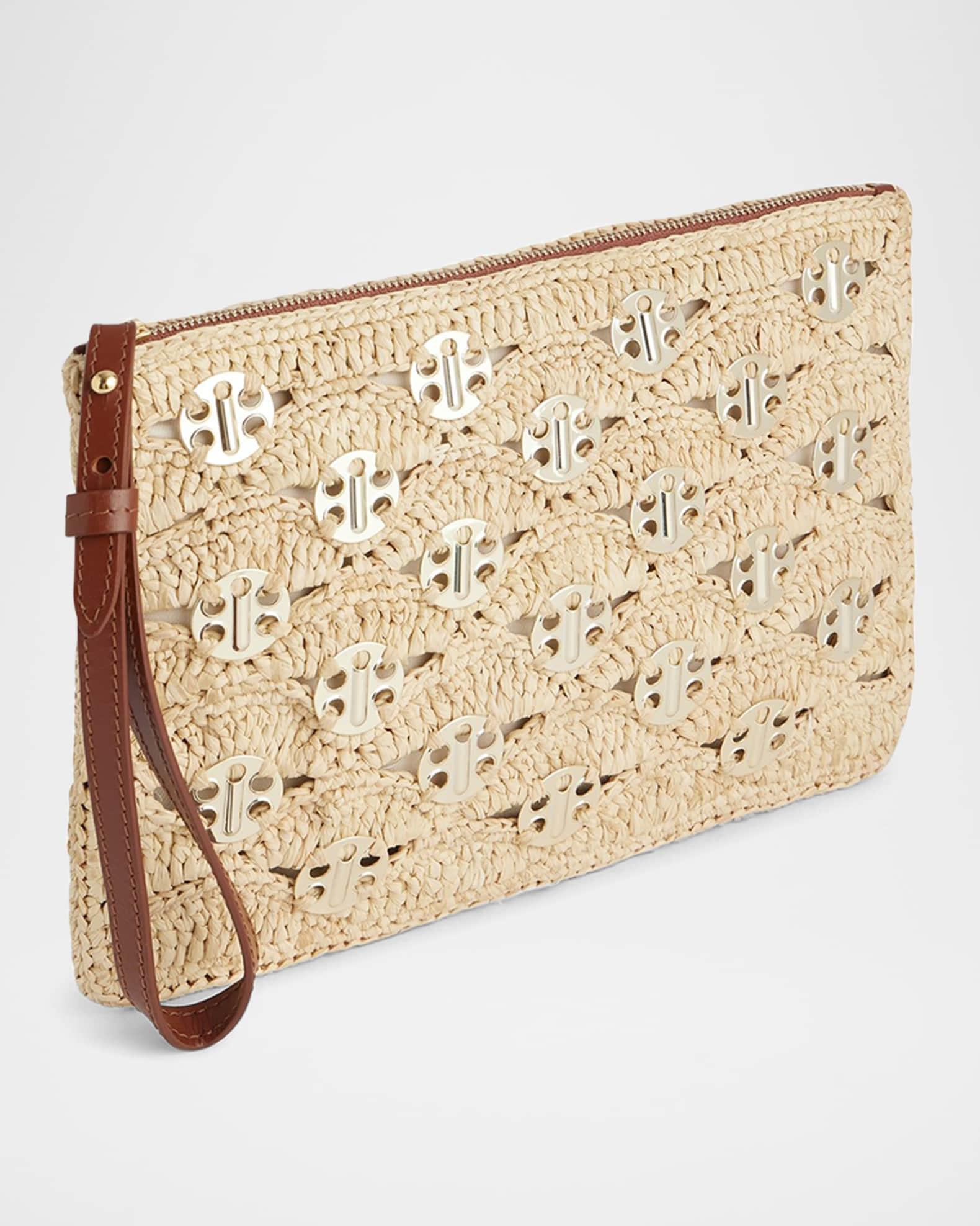 Disc Raffia Pouch Wristlet  Product Image