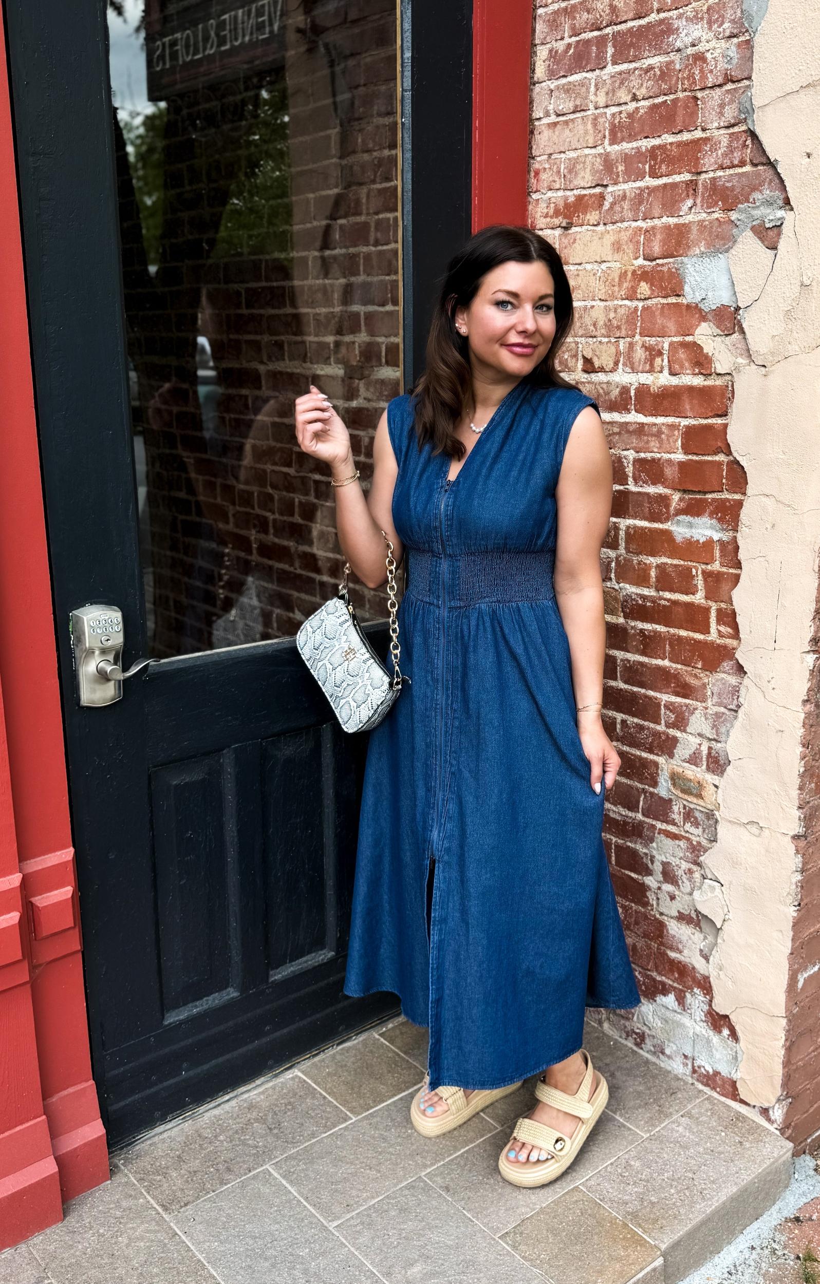 Everyday Denim Midi Dress Product Image