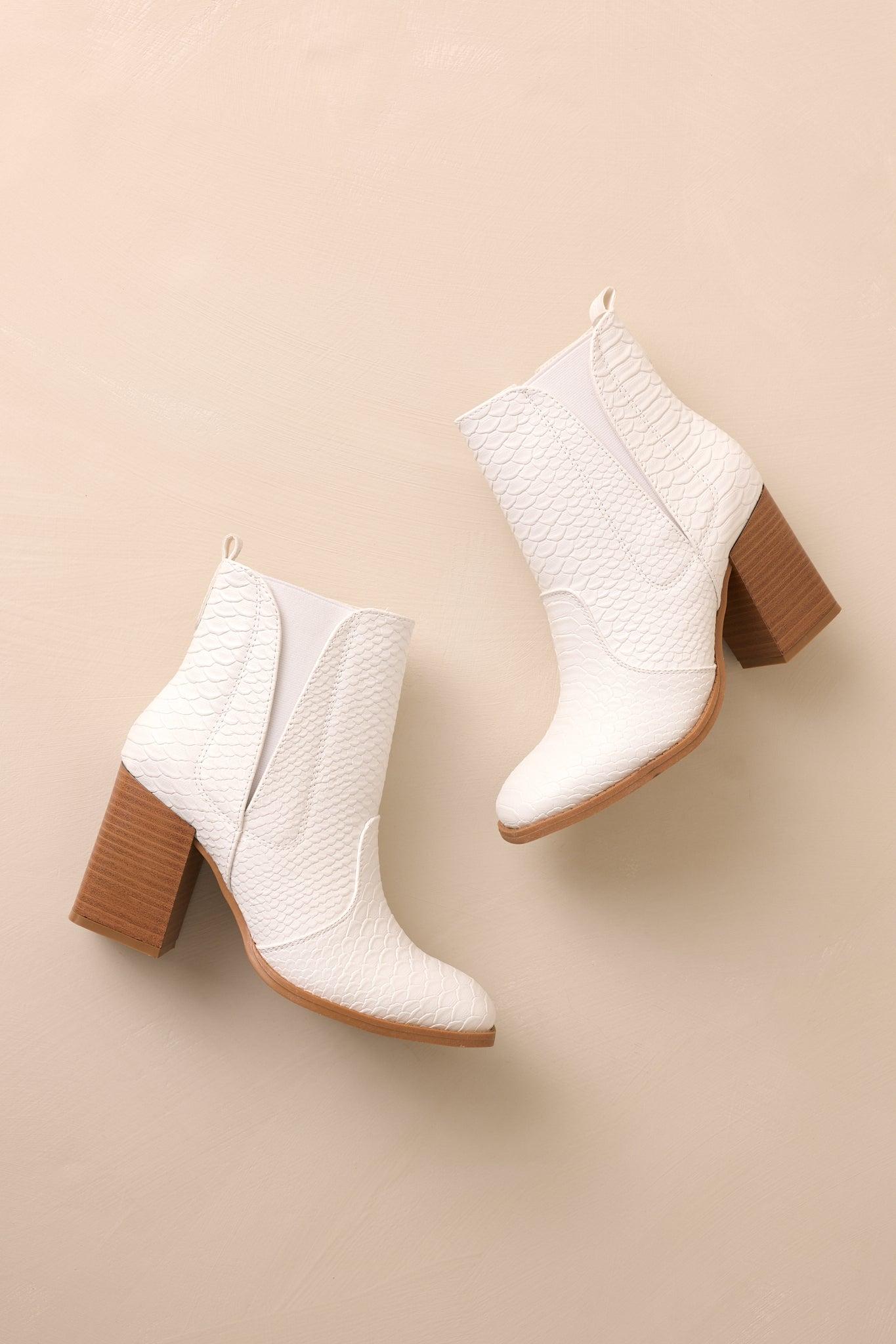 Sunshine Blues White Platform Ankle Boots Product Image