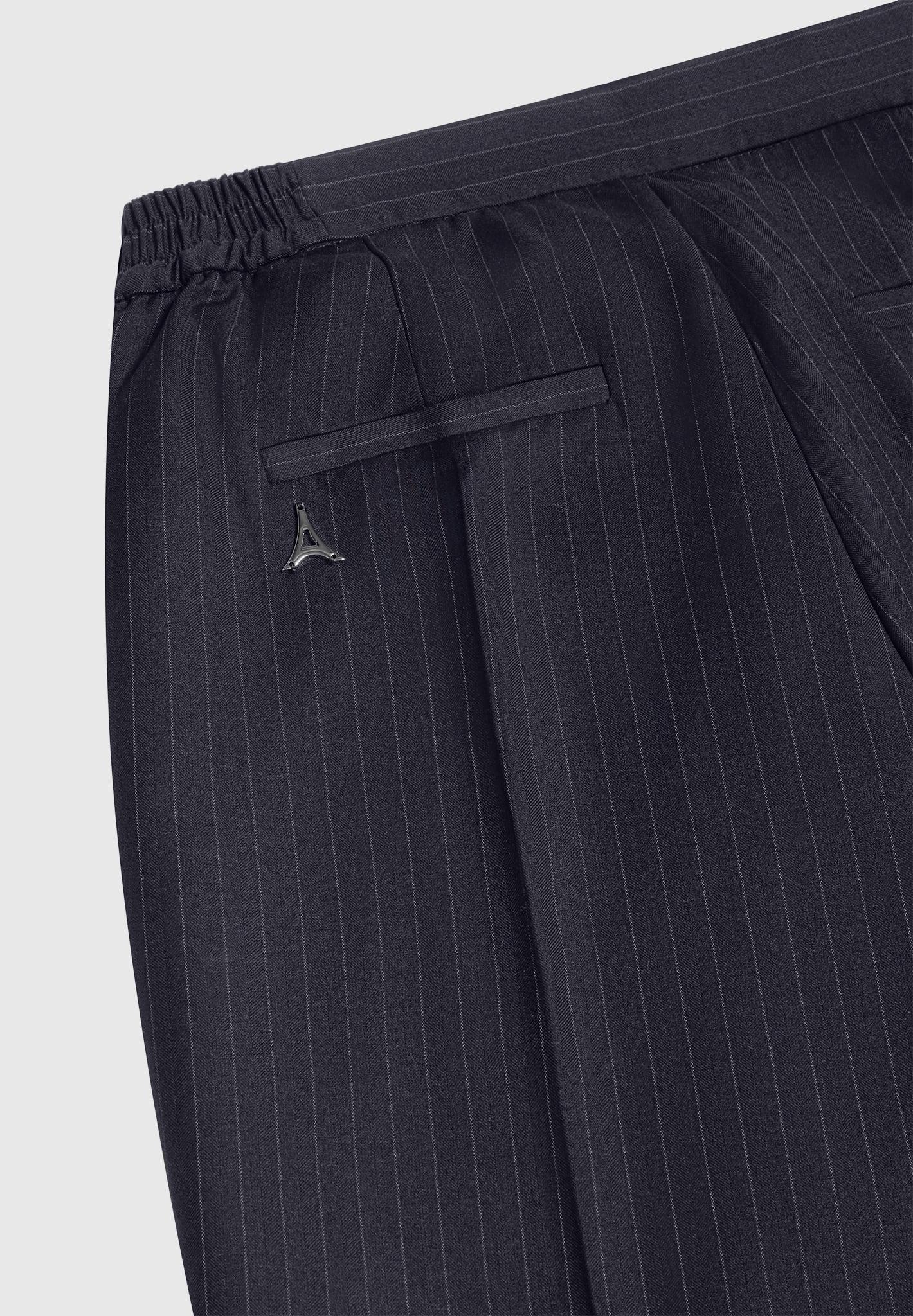 Relaxed Fit Pinstripe Tailored Trousers - Navy Male Product Image