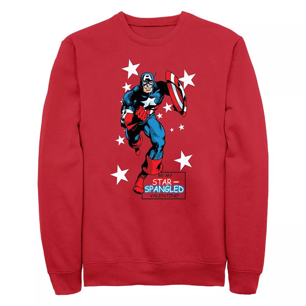 Men's Marvel Captain America Star Spangled Valentine Graphic Fleece,  Product Image