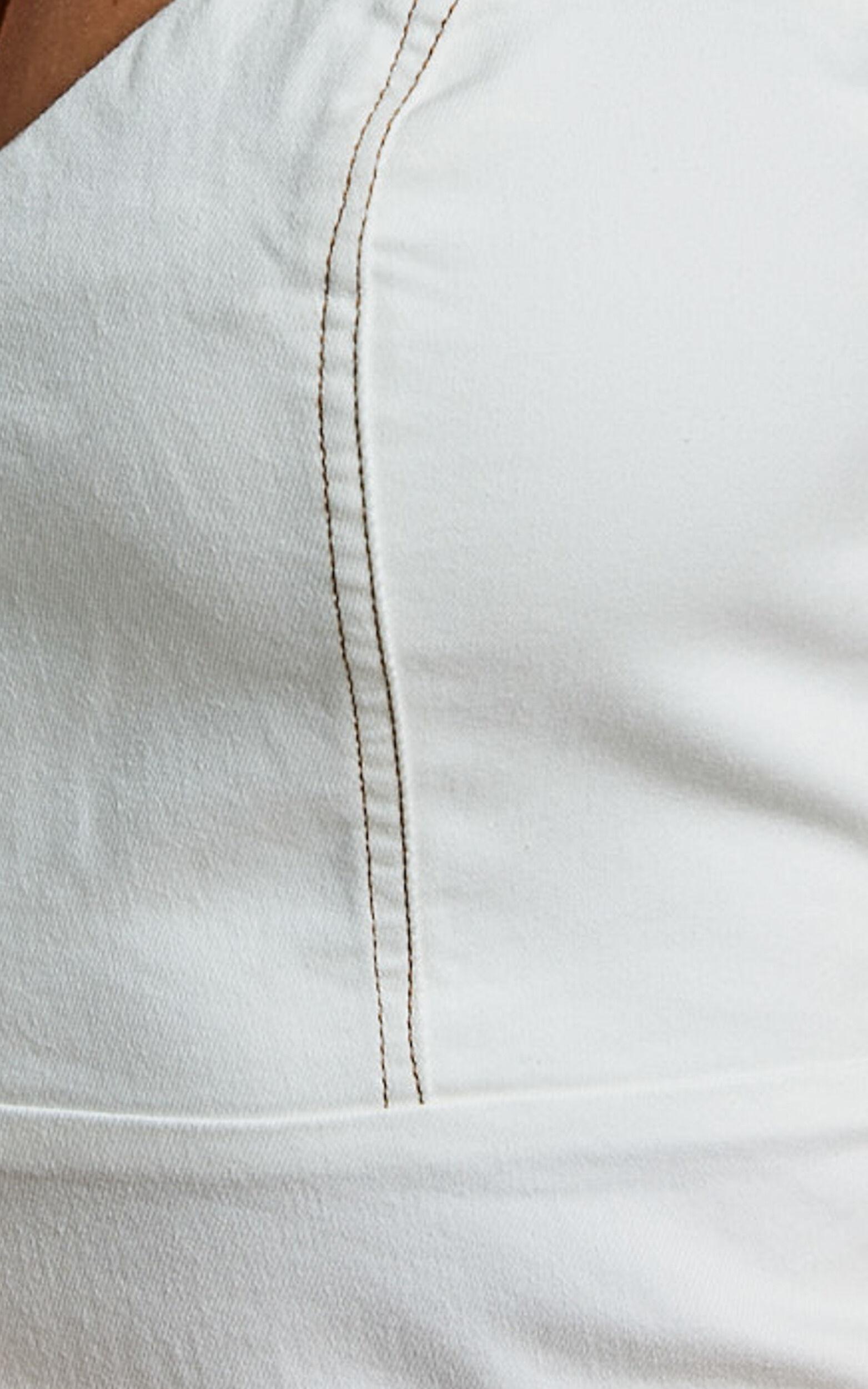 Bethany Mini Dress - One Shoulder Ruffle Detail Dress in Cream Product Image