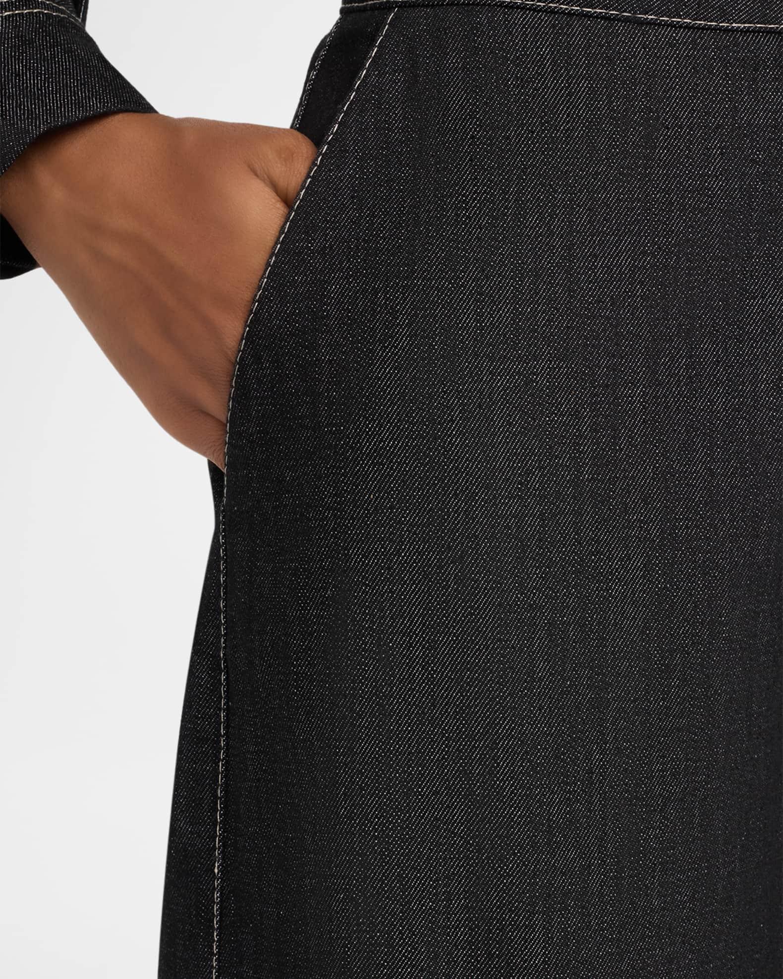 High-Rise Denim Flare Pants Product Image