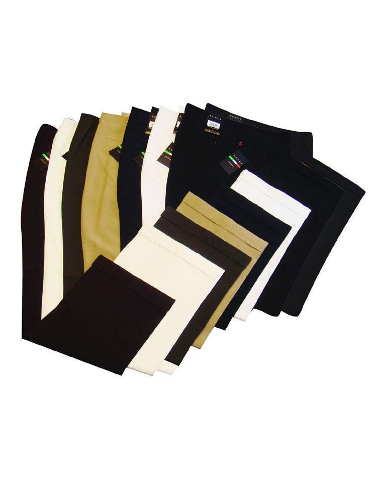 Khaki Dress Pants Regular Leg Pleated Pre-hemmed With Cuffs Product Image