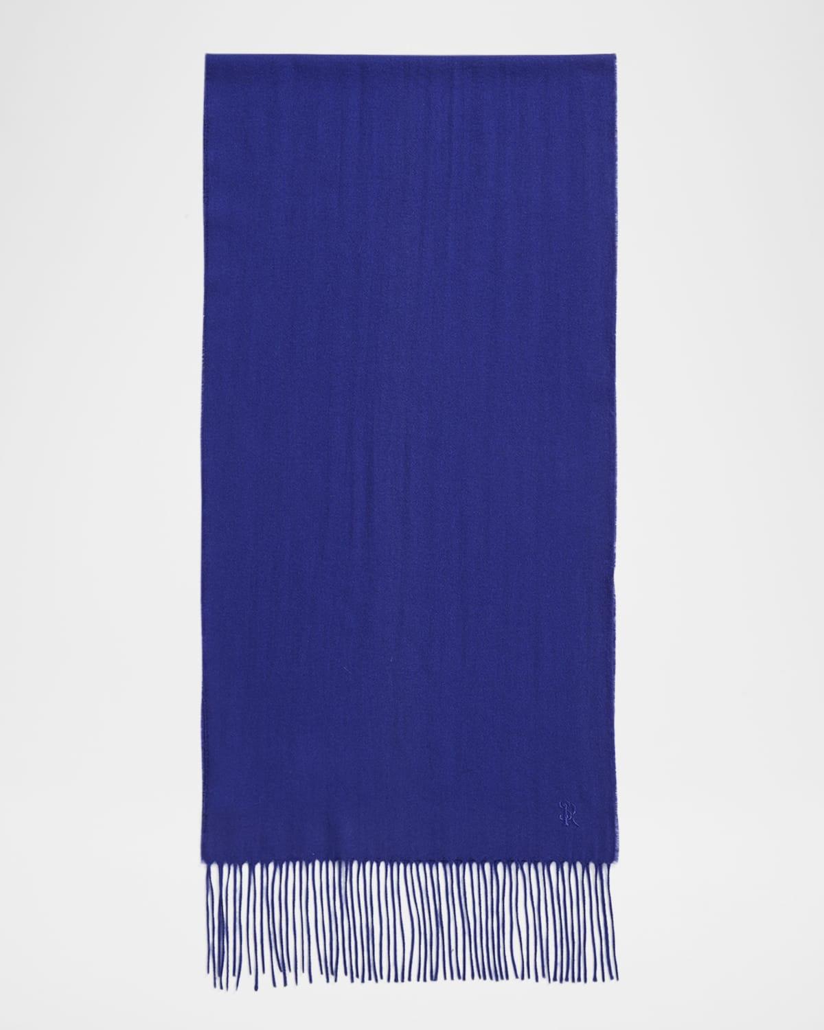 Mens Cashmere Embroidered Monogram Scarf Product Image