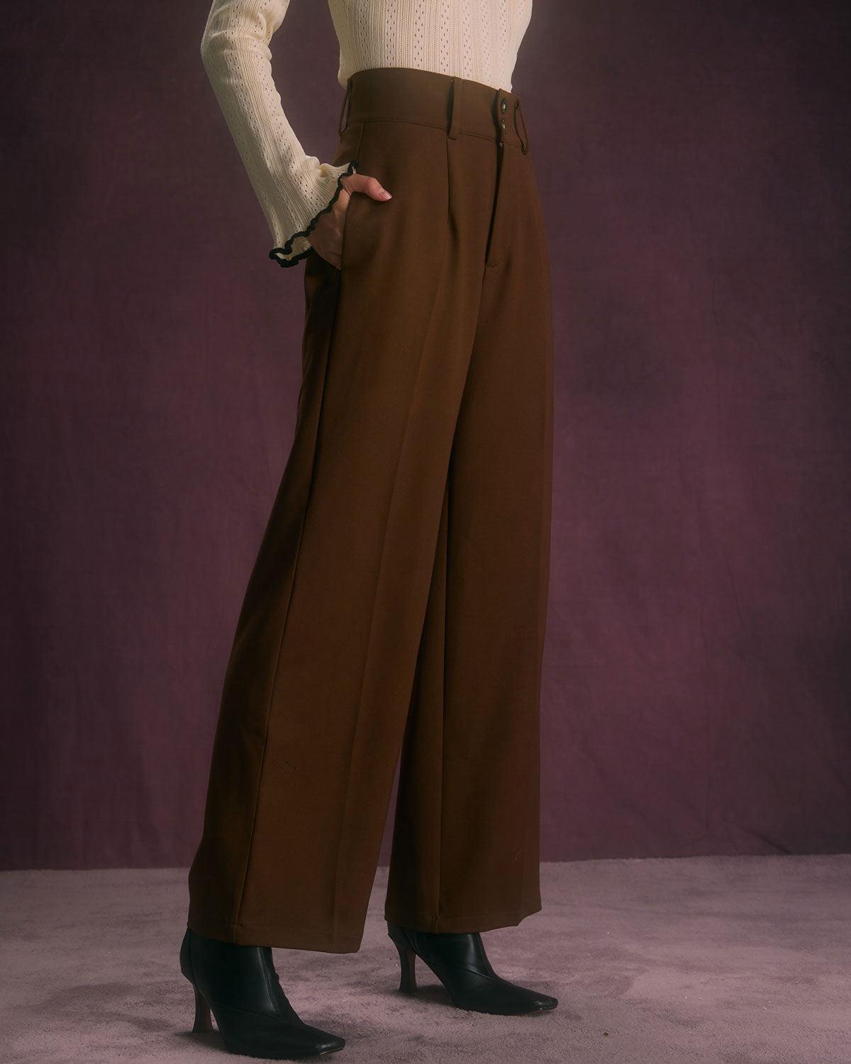 The Coffee Button Slant Pocket Straight Pants Product Image