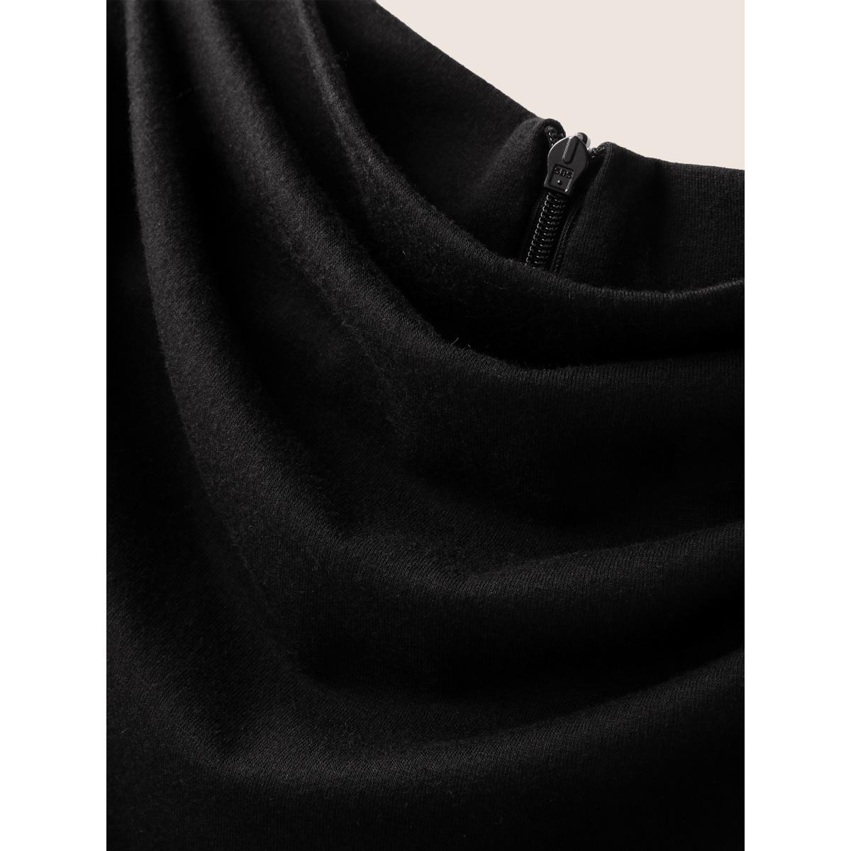 Plus Size Supersoft Essentials Solid Mock Neck Tank Top Women Black At the Office Pleated Mock Neck Work Tank Tops Camis BloomChic 26/4X Product Image